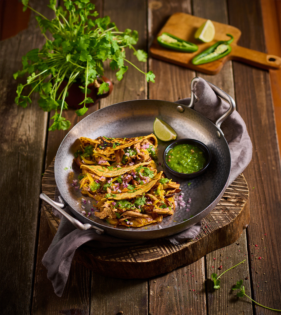 5. Taco de birria Maitake másolattal